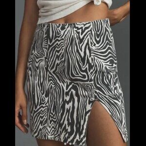NWT Mother The Side Splitter Women's Mini Skirt | Black & White | 25